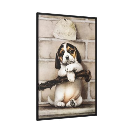 Puppy by L. Prang & Co Framed Canvas