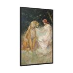 Lady and the Tiger by Frederick Stuart Church Framed Canvas