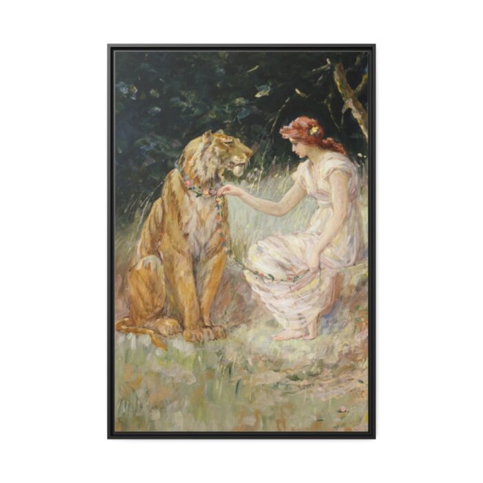 Lady and the Tiger by Frederick Stuart Church Framed Canvas - Image 2