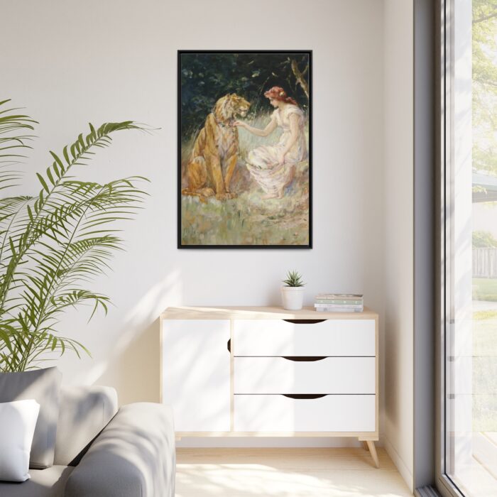 Lady and the Tiger by Frederick Stuart Church Framed Canvas - Image 4