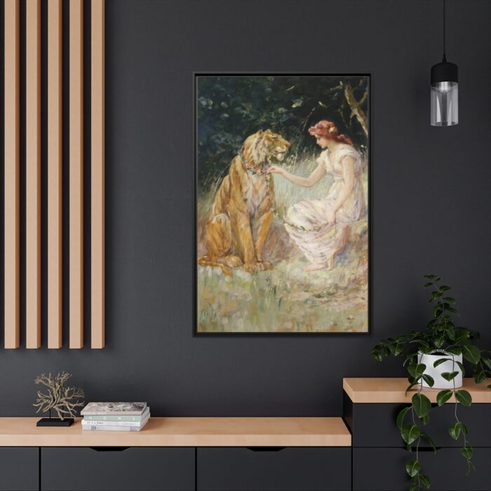 Lady and the Tiger by Frederick Stuart Church Framed Canvas - Image 5
