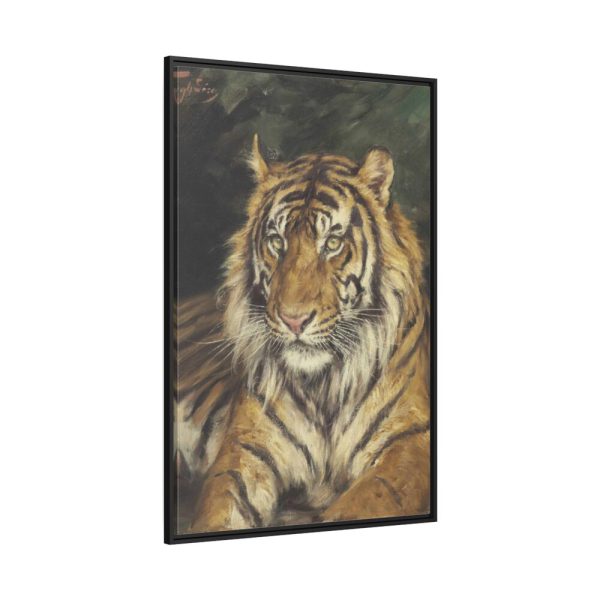 88299-355.jpg A Reclining Tiger by Géza Vastagh Framed Canvas