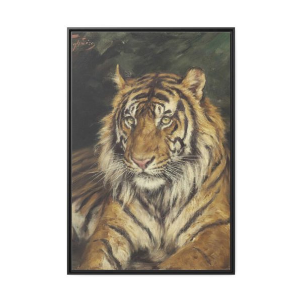 88299-356.jpg A Reclining Tiger by Géza Vastagh Framed Canvas