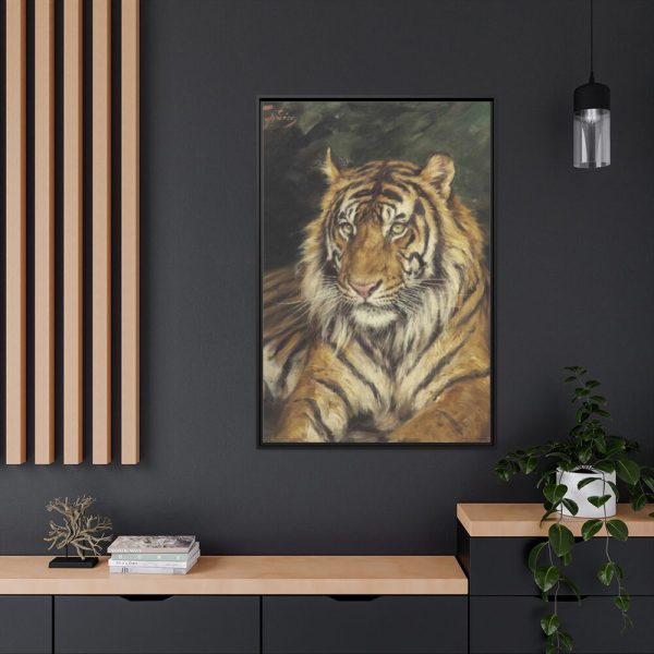 88299-359.jpg A Reclining Tiger by Géza Vastagh Framed Canvas