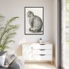 Sitting cat by Jean Bernard  Framed Canvas