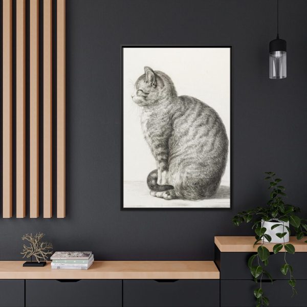 Sitting cat by Jean Bernard  Framed Canvas
