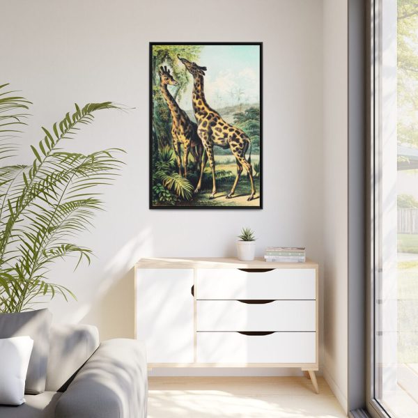 Giraffe from Johnson's Household Book of Nature by John Karst Framed Canvas