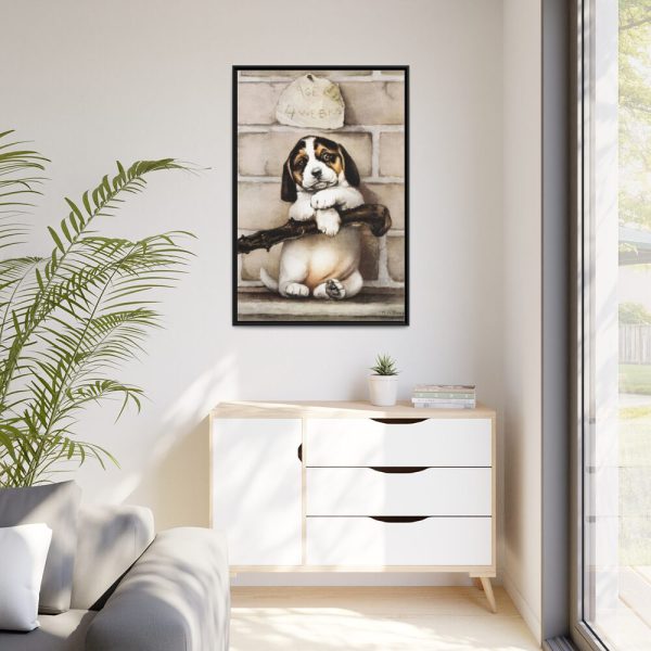 88299-38.jpg Puppy by L. Prang & Co Framed Canvas