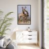 Giraffe Family Framed Canvas