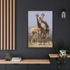 Giraffe Family Framed Canvas