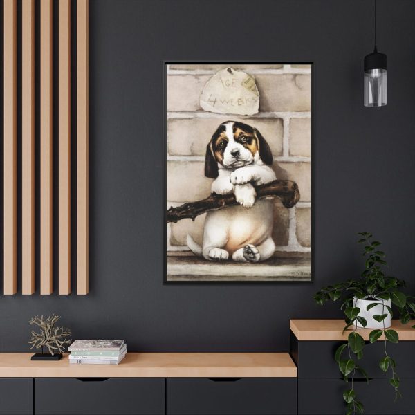 88299-39.jpg Puppy by L. Prang & Co Framed Canvas
