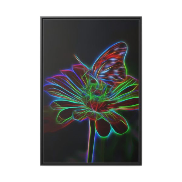 88299-406.jpg Flower Butterfly Light Effect Framed Canvas