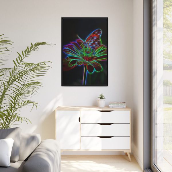 88299-408.jpg Flower Butterfly Light Effect Framed Canvas