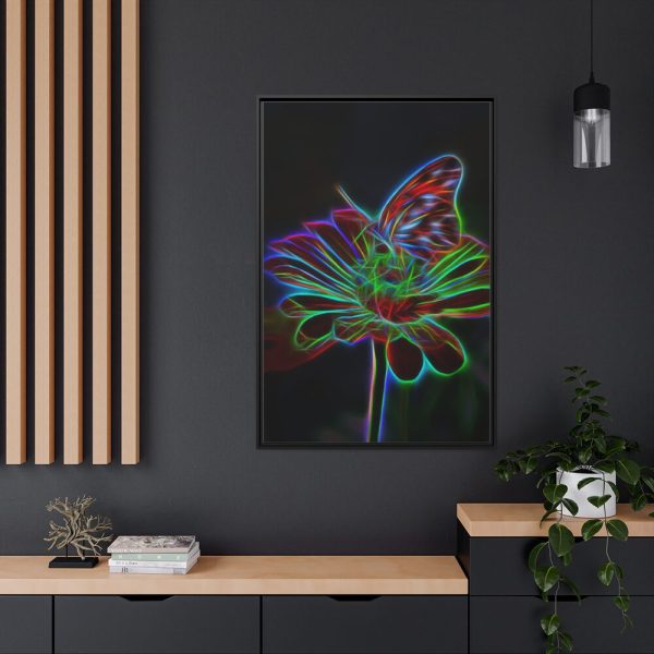 88299-409.jpg Flower Butterfly Light Effect Framed Canvas