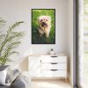 88299-58.jpg Little Puppy on the Grass Framed Canvas