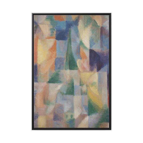 88299-61.jpg Window overlooking the city Framed Canvas