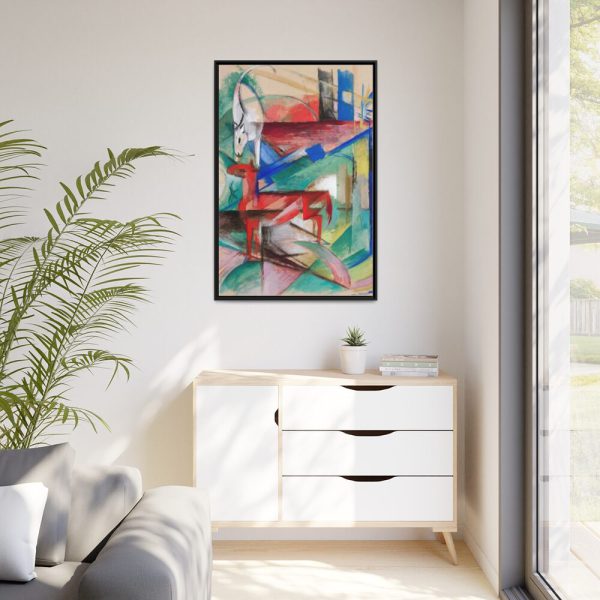 Landscape with Animals by Franz Marc Framed Canvas