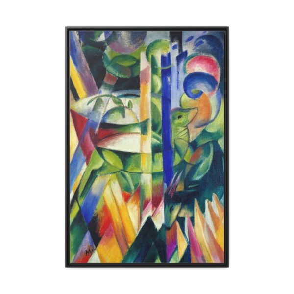 The Little Mountain Goats by Franz Marc Framed Canvas