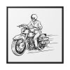 88302-116.jpg Biker Riding Motorcycle Framed Canvas