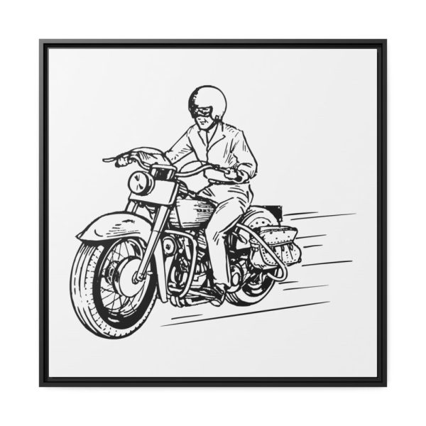 88302-116.jpg Biker Riding Motorcycle Framed Canvas