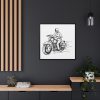 88302-119.jpg Biker Riding Motorcycle Framed Canvas