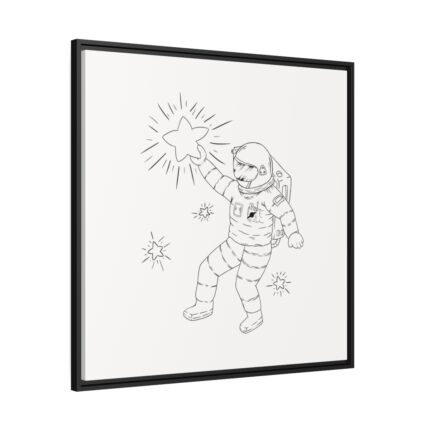 Astronaut Line Art Framed Canvas