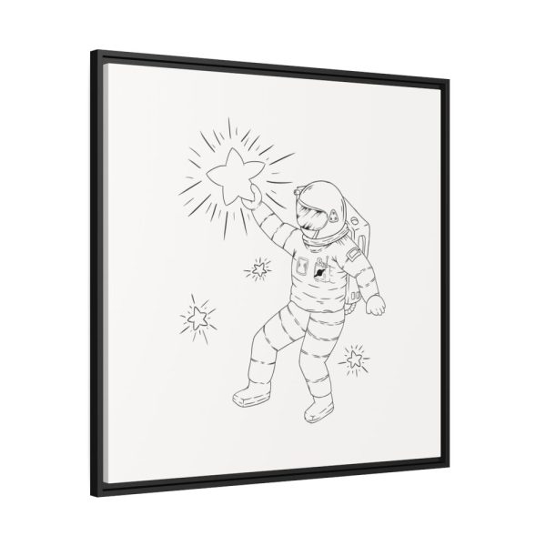 88302-125.jpg Astronaut Line Art Framed Canvas