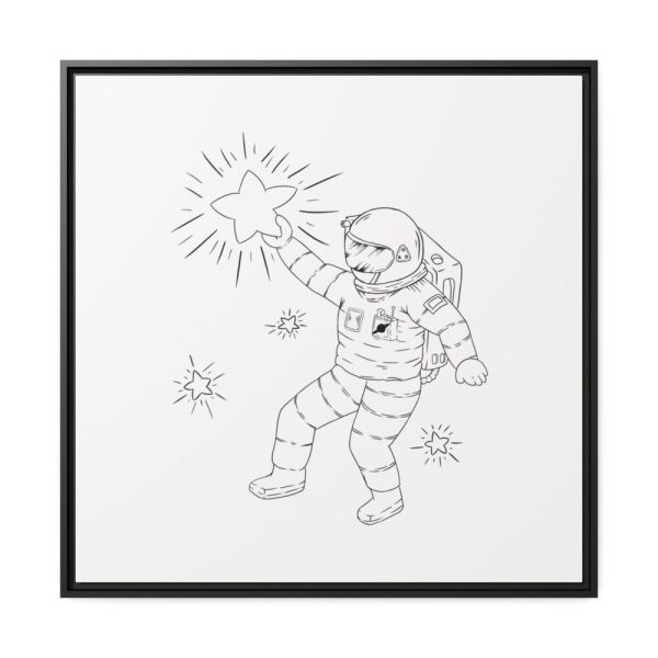 88302-126.jpg Astronaut Line Art Framed Canvas
