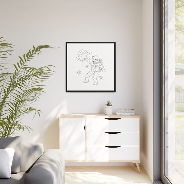 88302-128.jpg Astronaut Line Art Framed Canvas