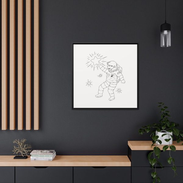 88302-129.jpg Astronaut Line Art Framed Canvas