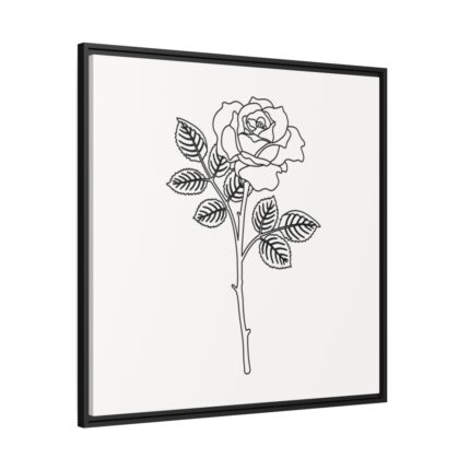 Rose Illustration Framed Canvas