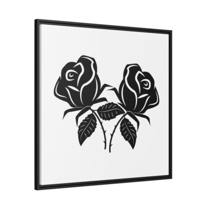Rose Flower Drawing Framed Canvas