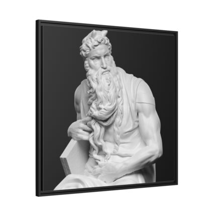 Moses by Michelangelo Buonarroti Framed Canvas