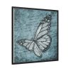 88302-210.jpg Butterfly Calligraphy Blue Framed Canvas