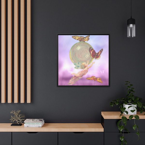 88302-219.jpg Vintage Angel Butterflies Cherub Framed Canvas