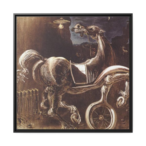 88302-26.jpg Debris of an Automobile Giving Birth to a Blind Horse Biting a Telephone Framed Canvas