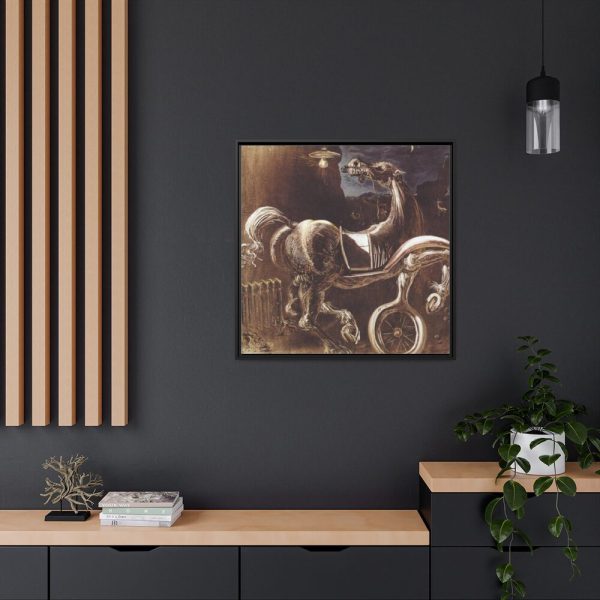88302-29.jpg Debris of an Automobile Giving Birth to a Blind Horse Biting a Telephone Framed Canvas