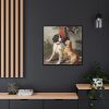 88302-34.jpg Two Dogs by a Kennel by Conradijn Cunaeus Framed Canvas