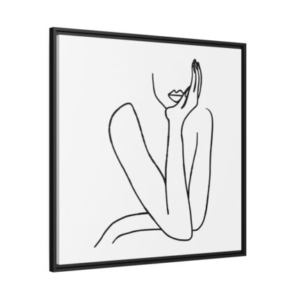 Line Art Woman Framed Canvas