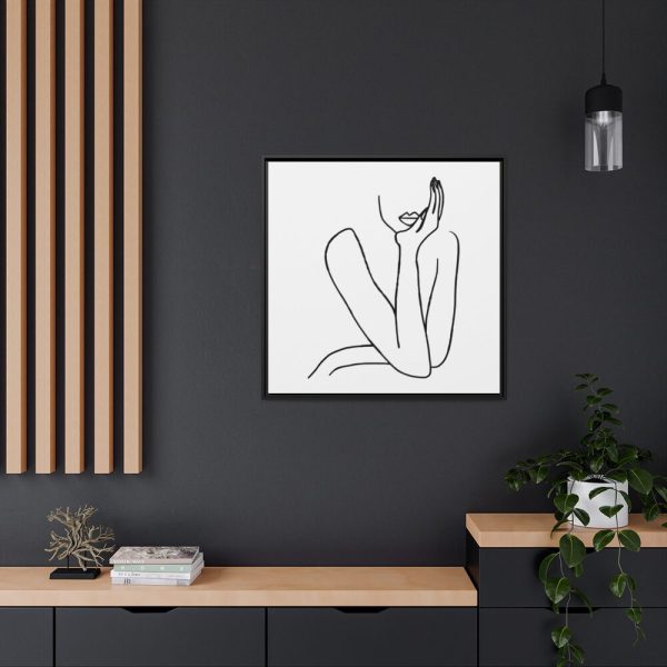88302-64.jpg Line Art Woman Framed Canvas