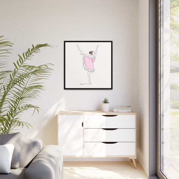 88302-68.jpg Ballerina in Pink Dress Framed Canvas