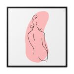 Feminine Line Art Framed Canvas - Image 2