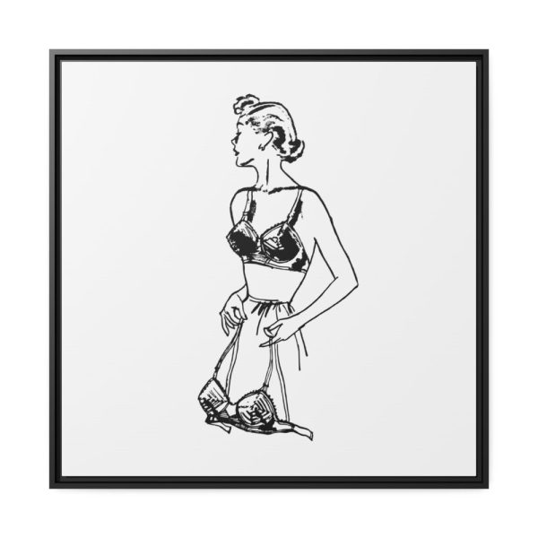 88302-76.jpg Lady Holding Brassiere Framed Canvas