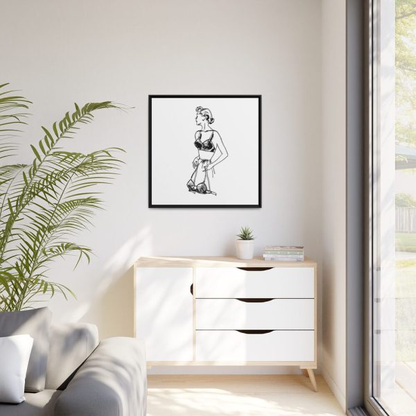 88302-78.jpg Lady Holding Brassiere Framed Canvas