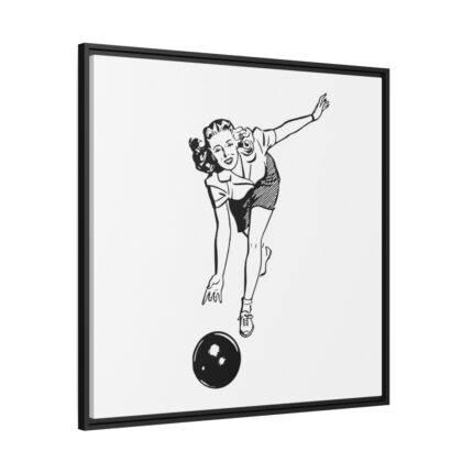 Bowling Woman Framed Canvas
