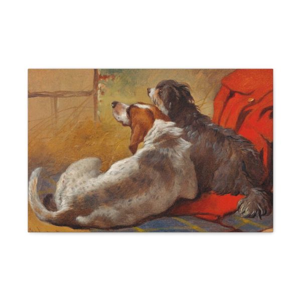 91630.jpg A Hound and a Bearded Collie by John Frederick Herring Standard Canvas