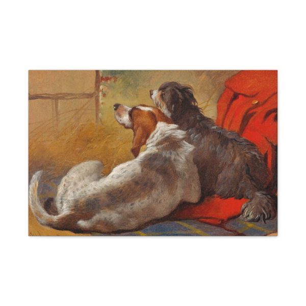 91633.jpg A Hound and a Bearded Collie by John Frederick Herring Standard Canvas