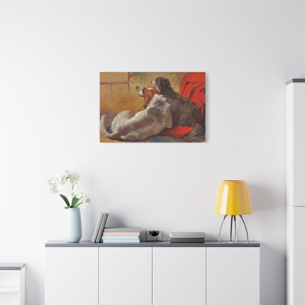 91635-2.jpg A Hound and a Bearded Collie by John Frederick Herring Standard Canvas