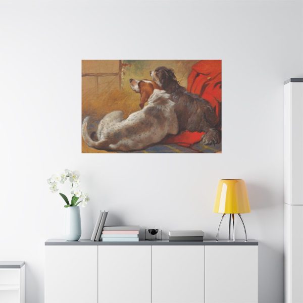 91638-132.jpg A Hound and a Bearded Collie by John Frederick Herring Standard Canvas