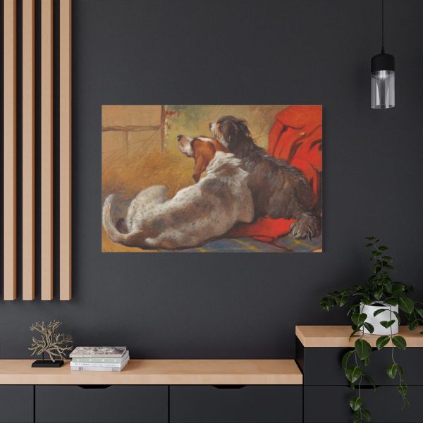 91638-133.jpg A Hound and a Bearded Collie by John Frederick Herring Standard Canvas
